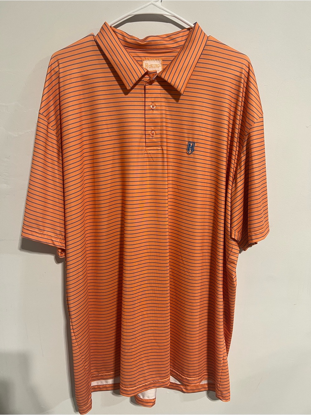 Men's Heybo Orange Stripe Performance Polo